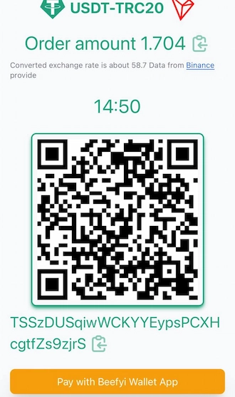 Step 3: Save the QR code or copy the wallet address. Then open your crypto wallet and make payment through QR or wallet address.