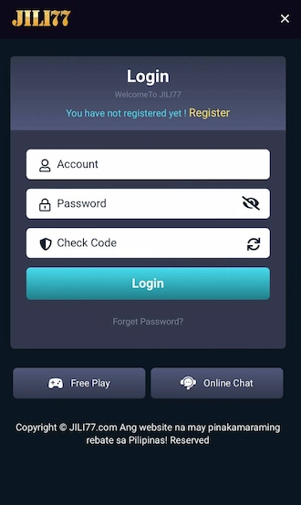 Step 2: The Login form appears, fill in information about your account, including account, password, and check code.